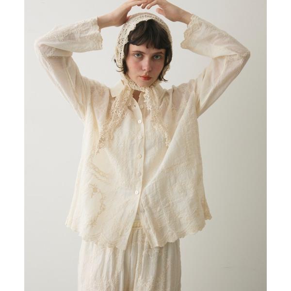 ブラウス シャツ natural embroidery shirt / ナチュラル刺繍シャツ レディ...