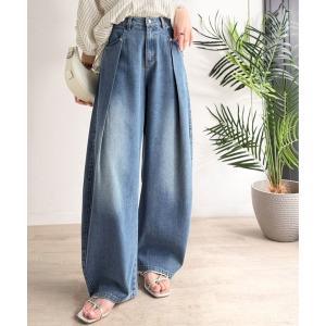 ジーンズ デニム デニムパンツ 「JaVaジャバコラボ」頑張らない日の“正解ボトム”。フロントタックハイウエストコクーンデニムパンツ レディース｜ZOZOTOWN Yahoo!店