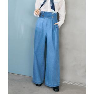 ジーンズ デニム デニムパンツ 2026春夏新作 レースアップデニムワイドパンツ レディース