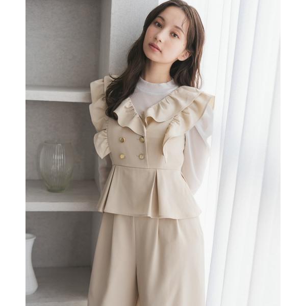 オールインワン 入学式 2026春夏新作 フリルコンビネゾン レディース