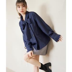 ブルゾン アウター 2026春夏新作 リボンタイ付きブルゾン レディース