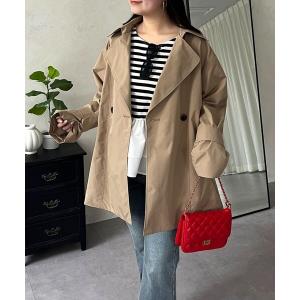 トレンチコート コート バックギャザーミドル丈Aライントレンチコート レディース