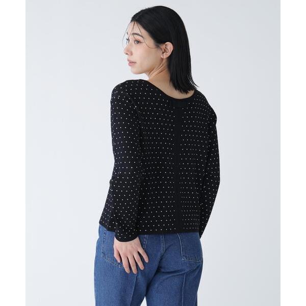 ニット セーター 「好きを着て気分が上がる」前後で着られるドットジャガードニット レディース