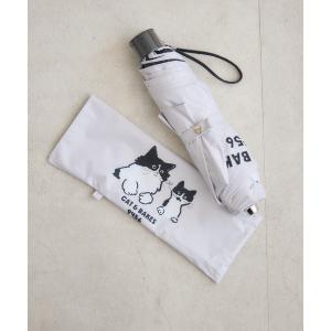 折りたたみ傘 「meeny miny」CAT ＆ BAKES 9456「ドキッ」傘 レディース