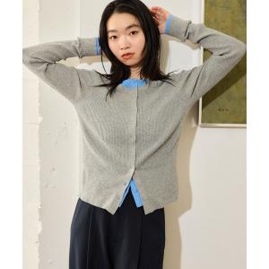 ニット セーター レイヤード風リブカーディガンLS　659861 レディース