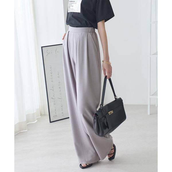 スラックス パンツ 2タックとろみパンツ レディース