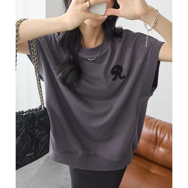 tシャツ さがら刺繍トップス レディース