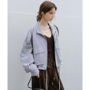 ブルゾン アウター 「tageechita」スタンドカラー チェック ドロストブルゾン レディース メンズ