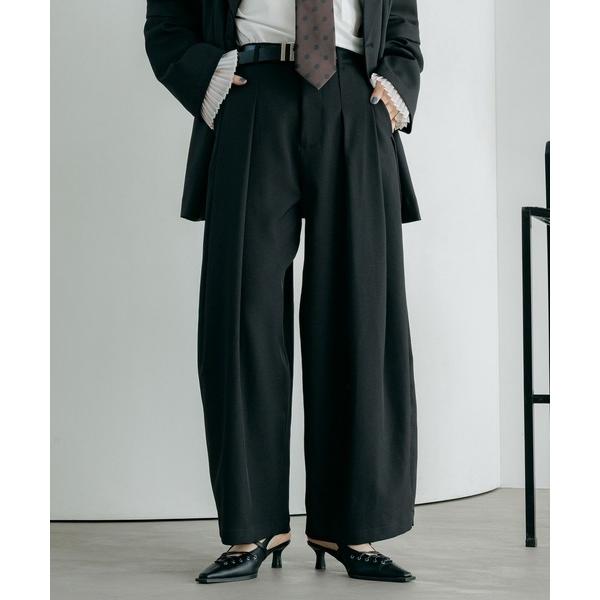 スラックス パンツ 「紫外線カット/接触冷感/イージーケア/セットアップ対応」バスケット2タックワイ...