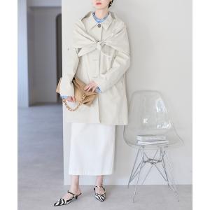 ステンカラーコート コート スカーフ付き　ステンカラーコート レディース