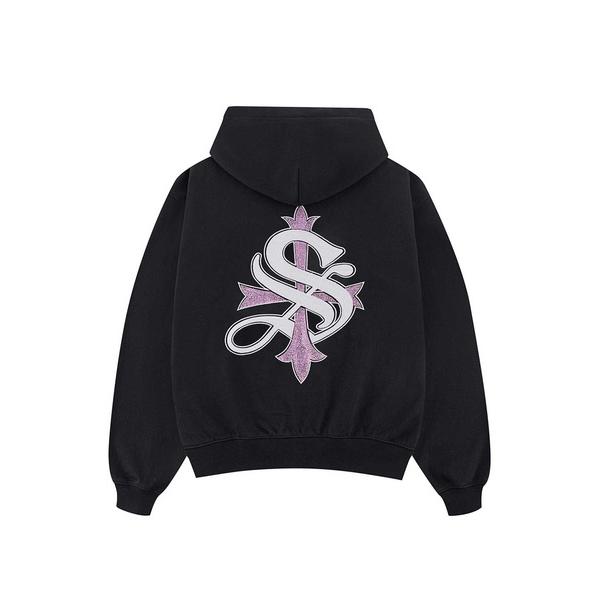 パーカー ジップフーディ｜Black x Pink Cross Zip Hoodie V2｜SUPP...