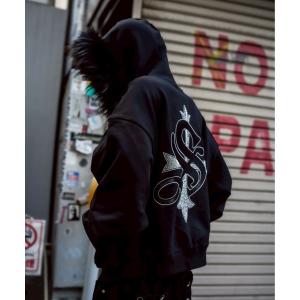 SUPPLIER（サプライヤー） パーカー FAUX FUR CROSS ZIP HOODIE メンズ