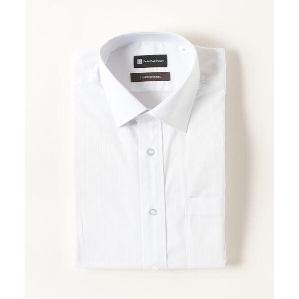 フォーマル シャツ 「定番」ドビー セミワイドカラー 長袖ワイシャツ メンズ
