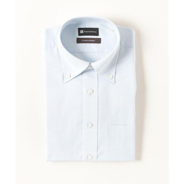 フォーマル シャツ 「ノンアイロン/WEB限定」長袖ワイシャツ「クラシコ」織柄　ボタンダウン　サック...