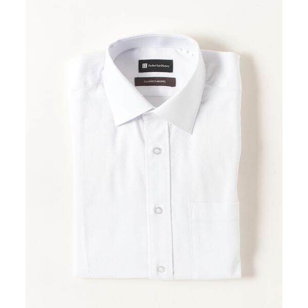 フォーマル シャツ ドビー長袖ワイシャツ　ホワイト メンズ