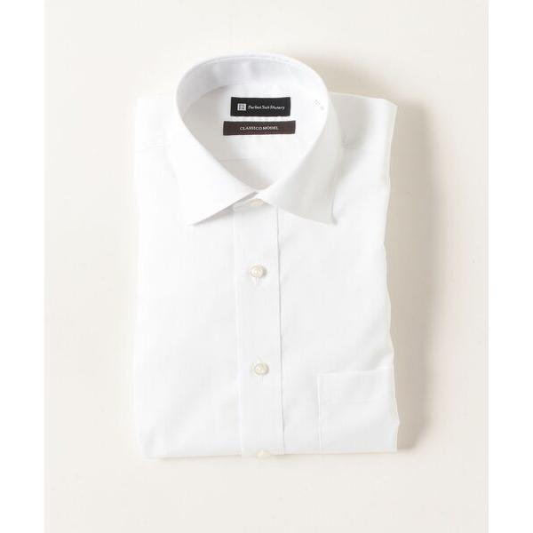 フォーマル シャツ 「ノンアイロン/WEB限定」長袖ワイシャツ「クラシコ」織柄　セミワイドカラー　ホ...