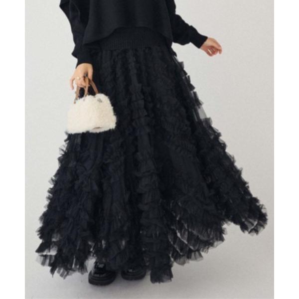 スカート チュールティアードスカート