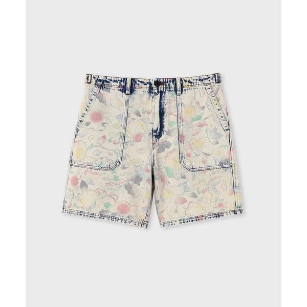 ハーフパンツ ワイドパンツ ジーンズ Bleach Denim Floral” デニムショーツ / ...