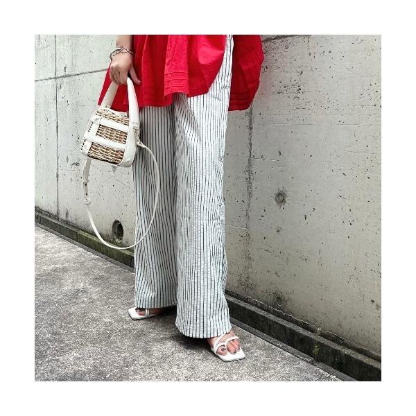 パンツ ストライプイージーパンツ レディース