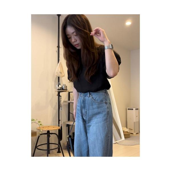 ブラウス シャツ シースルーパフスリーブブラウス レディース