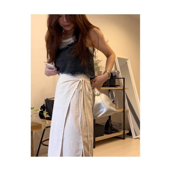 スカート リネン巻きスカート