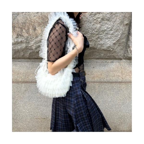 ハンドバッグ チュールフリルバッグ