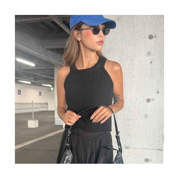 タンクトップ ノースリーブ ニットアメスリタンク レディース