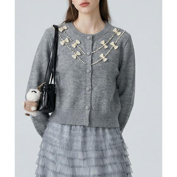 カーディガン ガーリーデコレーションカーディガン レディース