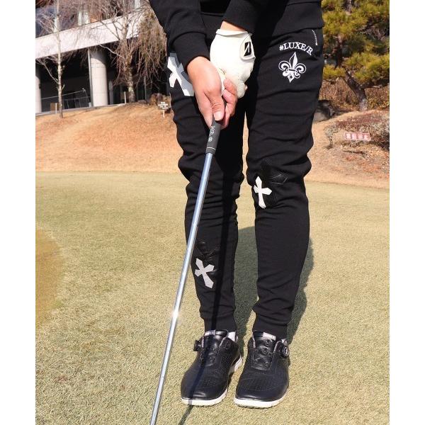 スウェットパンツ ジャージ (RM)「LUXE/R GOLF」ストレッチ ポンチ クロスワッペン ジ...