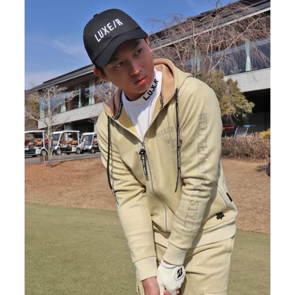 パーカー (RM)「LUXE/R GOLF」ポリエステル スウェード ファスナー ジップパーカー メ...