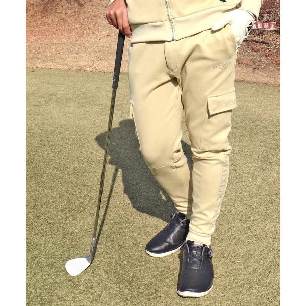 カーゴパンツ (RM)「LUXE/R GOLF」ポリエステル スウェード ファスナー ラインストーン...