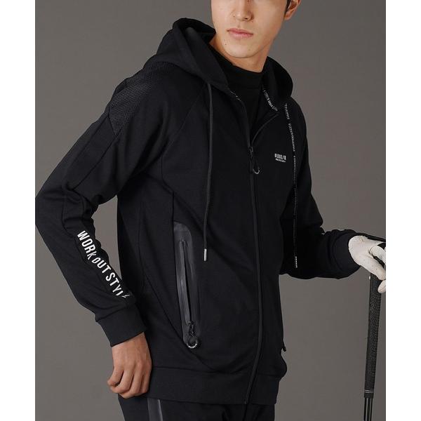 「LUXE/R GOLF」 ジップアップパーカー MEDIUM ブラック メンズ
