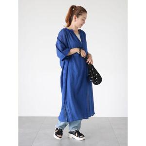 「Lugnoncure」 半袖ワンピース F ブルー レディース