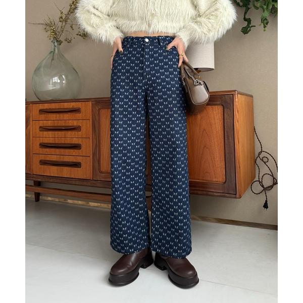 「INTER FACTORY」 デニムパンツ SMALL ネイビー レディース