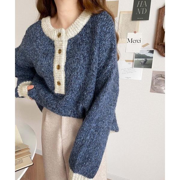 「Java」 長袖ニット LARGE ブルー レディース