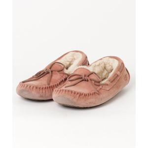 「UGG」 モカシンシューズ 23cm ピンク レディース