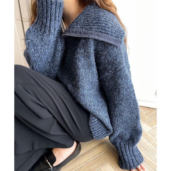 「Java」 長袖ニット LARGE ブルー レディース