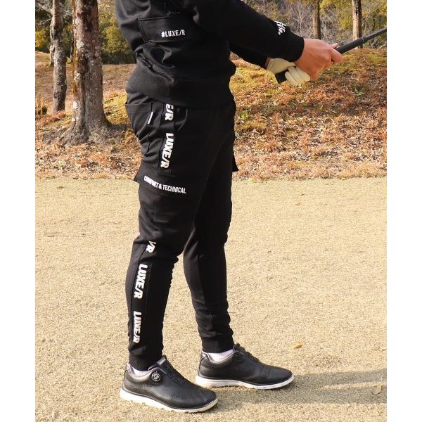 カーゴパンツ (RM)「LUXE/R GOLF」ポンチ サイドライン コード刺繍 カーゴパンツ メン...