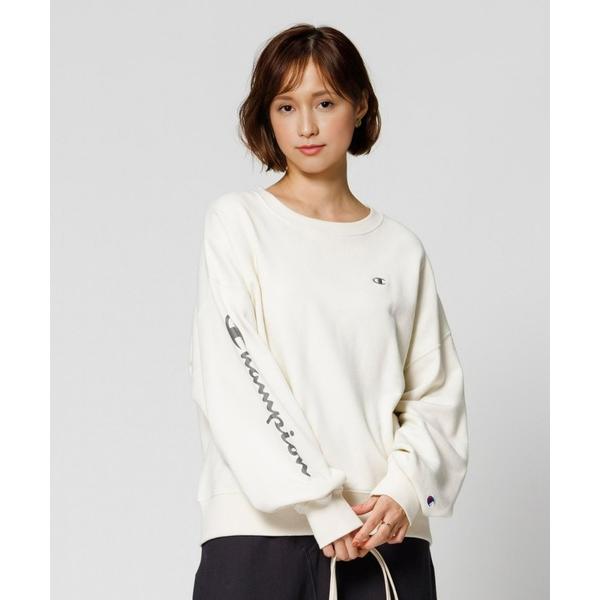 「Champion」 スウェットカットソー M オフホワイト レディース