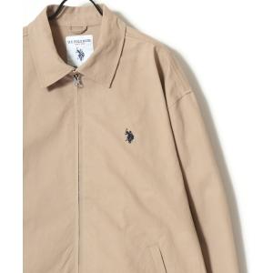 ブルゾン アウター U.S. POLO ASSN./ユーエスポロアッスン 別注 Harrington Jacket/オーバーサイズ コットンツイル ロゴ ワンポイント刺繍 ダブルジップ …
