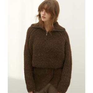 ニット セーター 「LA PEAU DE GEM」high neck short knit/ハイネックショートニット レディース