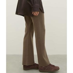 パンツ 「LA PEAU DE GEM」flare knit pants/フレアニットパンツ レディース