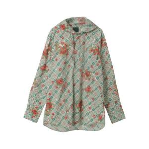 シャツ 苺リースプリントフードブラウス メンズ レディース