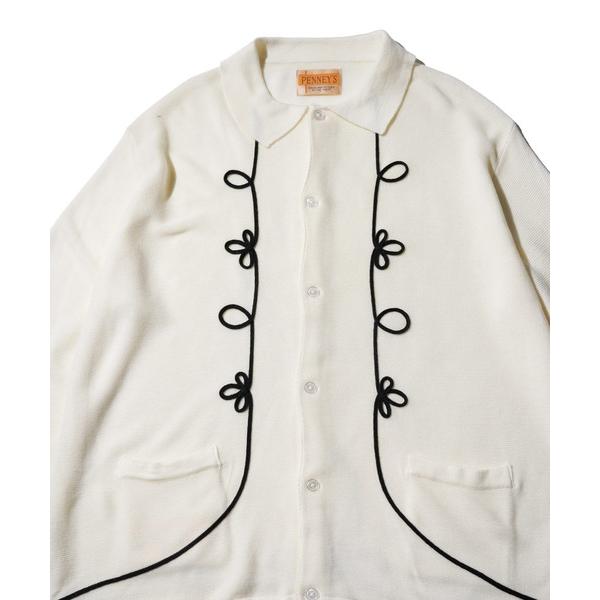 カーディガン PENNEY'S / ぺニーズ ROPE EMBROIDERY POLO CARDIG...