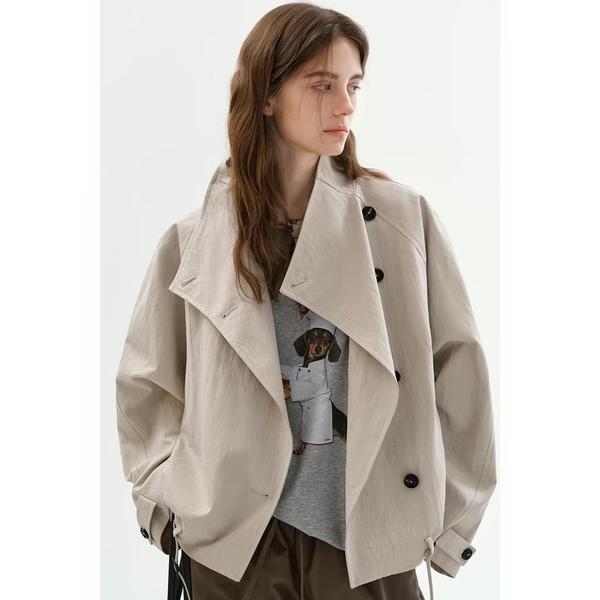 トレンチコート コート ドローコード タックディティール ショートトレンチコート FC26W005「...