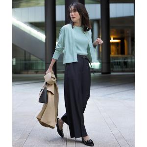 パンツ スマートビューティストレッチベルト ワイドパンツ レディース