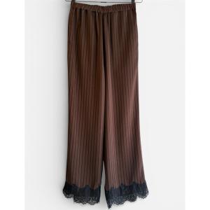 スラックス パンツ SATIN STRIPE EASY PANTS レディース