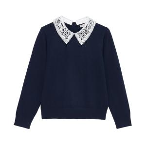 ニット セーター レース衿付き ニットプルオーバー レディース