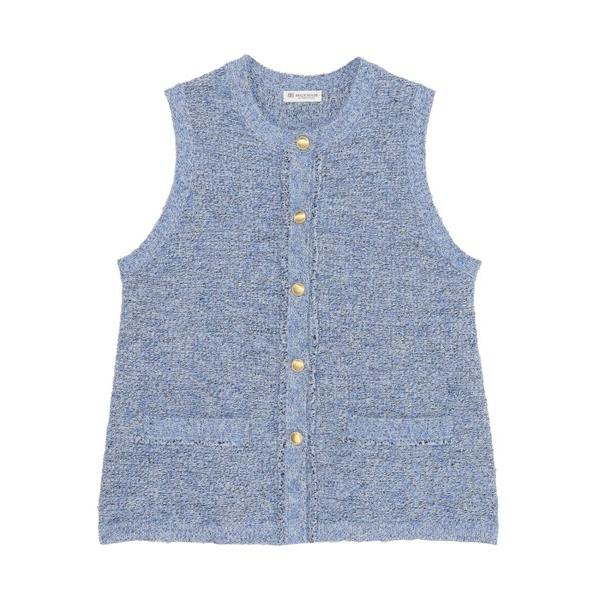 ベスト ジレ ファンシーツイード風 ニットジレ レディース