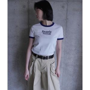 tシャツ EMBROIDERY RINGER TEE レディース